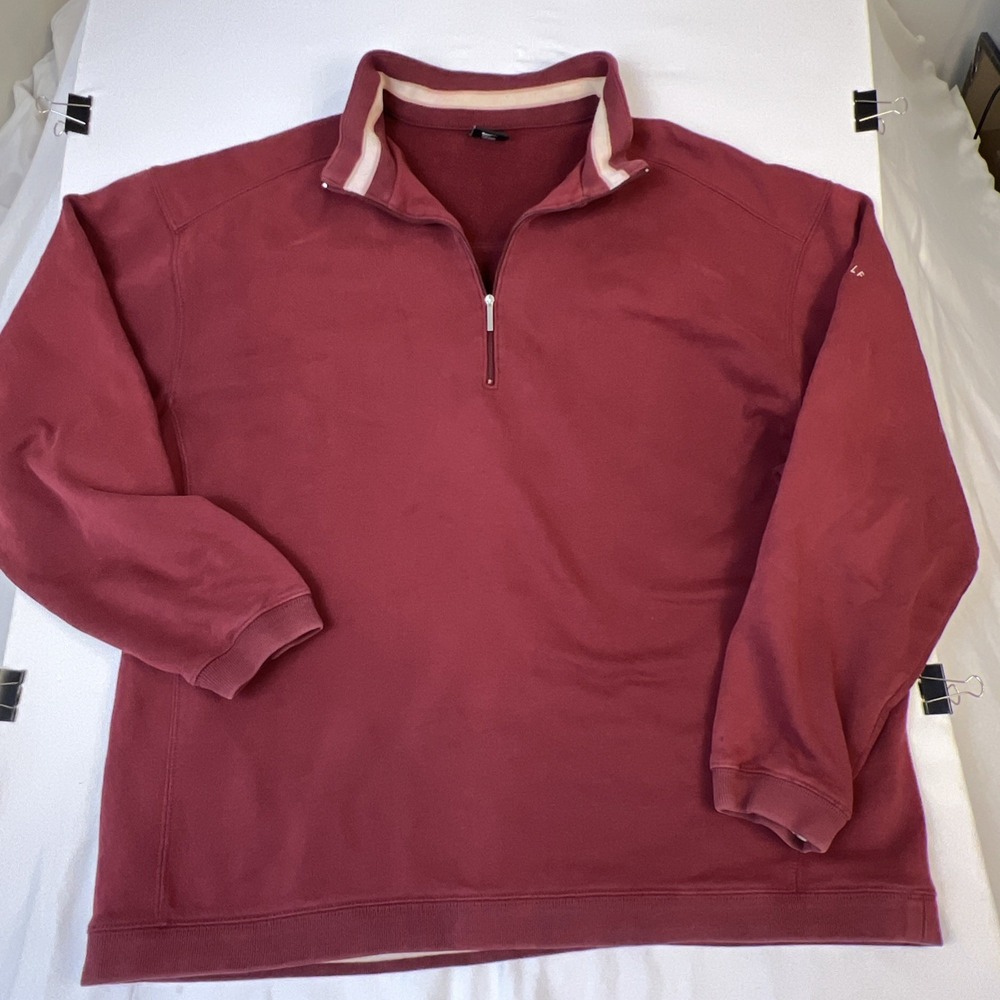 Nike Golf Mens XL Quarter Zip Sweatshirt Burgundy Red Fleece Pullover Mock Neck